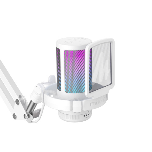 Maono DGM20S (white), конденсаторный USB микрофон, пантограф, 24bit 48kHz, RGB подсветка,поп-фильтр фото 13