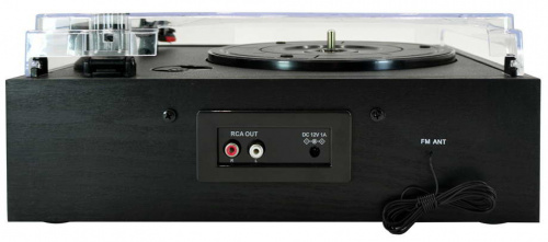 RITMIX LP-200B Black wood Виниловый проигрыватель. 3 скорости 33 1/3, 45, 78 об/мин, переключатели: громкость, режим, FM-радио, тонарм: ручной, функци фото 3