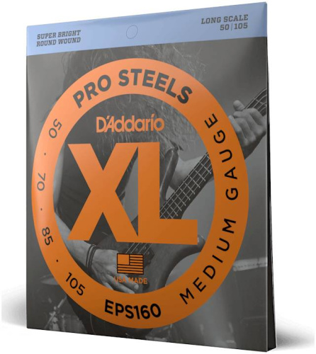 D'Addario EPS160 струны для бас-гит, ProSteels/Long, 50-105