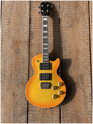 FLIGHT Centurion Tenor VB электроукулеле, Les Paul, тенор, цвет Vintage Burst, чехол фото 3