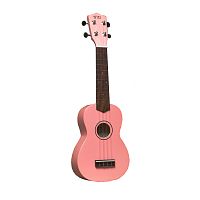 WIKI UK10G PK гитара укулеле сопрано, клен, цвет розовый глянец, чехол в комплекте