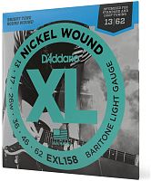 D'ADDARIO EXL158 NICKEL WOUND BARITONE LIGHT 13-62 струны для электрогитары (баритон), никелерованная сталь, 13-62