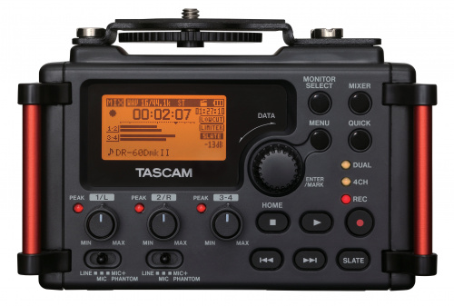 Tascam DR-60D MK2 многоканальный портативный аудио рекордер, Broadcast Wav (BWF)/MP3 фото 2