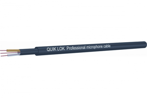 QUIK LOK CM675 BK профессиональный микрофонный кабель 2 x 0.22 мм, d=6.3мм, изоляция – медный дренажный провод (земля) + токопроводящий ПВХ, бухта, че фото 2