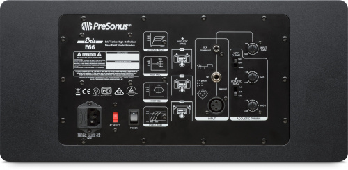 PreSonus Eris E66 активный студийный монитор (bi-amp) 2 x 6,5"+1,25" НЧ 80 + ВЧ 65 Вт, 45-22000Гц 106дБ(пик), горизонтальная или верт.установка фото 2