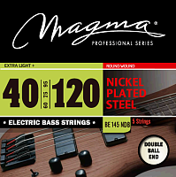 Magma Strings BE145NDB Струны для 5-струнной бас-гитары Low B Double Ball End 40-120, Серия: Double Ball End, Калибр: 40-60-75-95-120, Обмотка: кругла