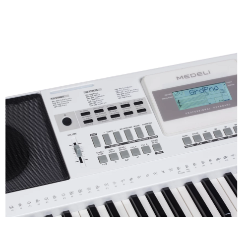 Medeli A100 WH синтезатор, 61 клавиша, 64 полифония, 508 тембров, 180 стилей, вес 6 кг фото 3