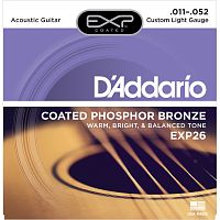 D'Addario EXP26 струны для ак. гит. фосф./бр. в обол., Custom Light 11-52, 6-гранный корд