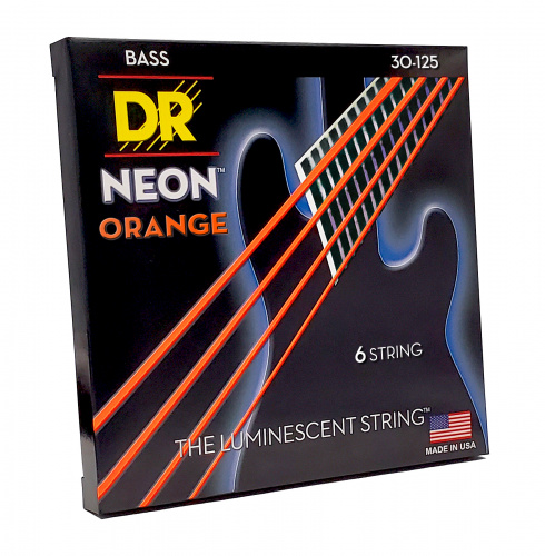 DR NOB6-30 струны для 6-струнной бас-гитары Калибр: 30-125 Серия: HI-DEF NEON Обмотка: посереб фото 2