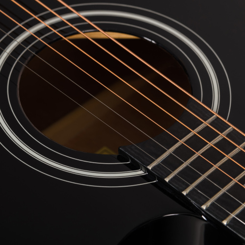 ROCKDALE Aurora D5 Gloss C BK акустическая гитара дредноут с вырезом, цвет черный, глянцевое покрыти фото 4