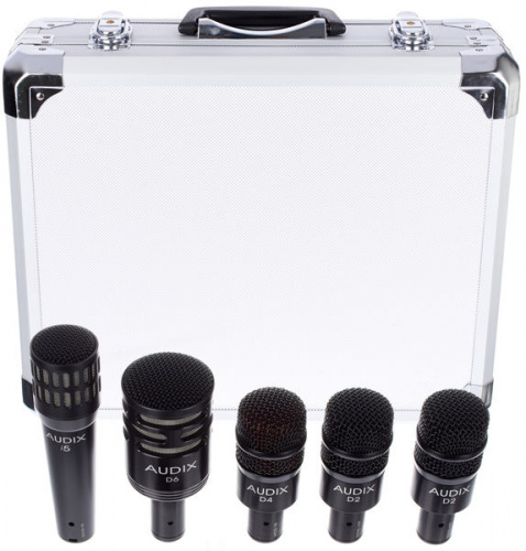 Audix DP 5A Комплект из 5 микрофонов для ударных: D6, i5, D4, 2 x D2s, кейс фото 2