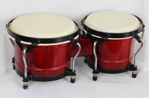 AP Percussion CX-D121B-RW Бонго 6,5"*7,5", корпус махагон, мембрана кожа, обод 3мм, лаги 7 мм, фурни фото 2