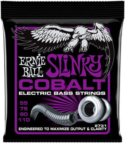 Ernie Ball 2731 струны для бас-гитары Cobalt Bass Power Slinky (55-75-90-110)