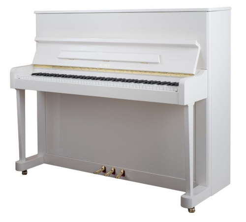 Petrof P 118P1(0001) пианино, высота 118 см, цвет белый, полированное, золотая фурнитура
