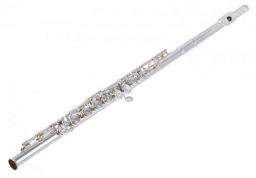 Yamaha YFL-412 флейта с "ми-механикой", без резонаторов, не в линию, серебренная, с футляром фото 2