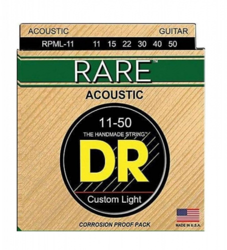 DR RPML-11 серия Rare для акустической гитары, фосфорная бронза, Custom Light (11-50)