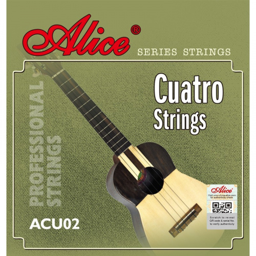 ALICE ACU02 Cuatro Струны для укулеле сопрано, натяжение Standard, черный фото 2