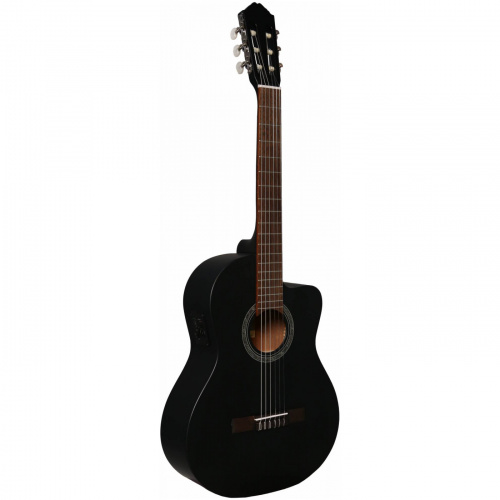 ALMIRES CEC-15 BKS классическая эл-ак. гитара с вырезом, ель/кр.дерево, цвет черный