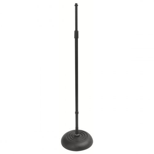 OnStage MS7201QTR микрофонная стойка, прямая, круглое основание, регулируемая высота,черная