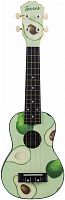TERRIS PLUS 70 AVOCADO укулеле сопрано, рисунок авокадо, пластик