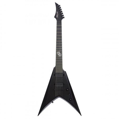 Solar Guitars V2.7C 7-струнная электрогитара, HH, T-o-M, цвет чёрный матовый, чехол в комплекте