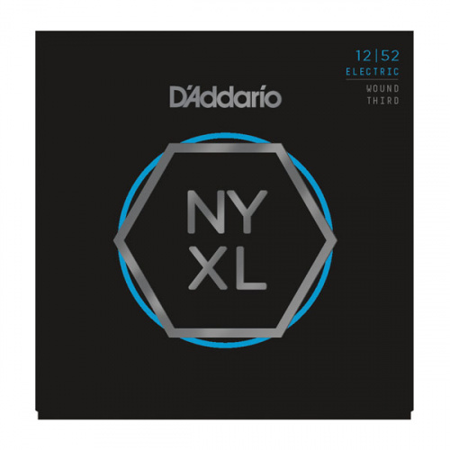 D'Addario NYXL1252W струны для электрогитары, Light, 3я струна в обмотке, 12-52