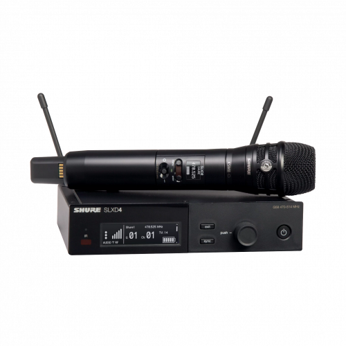 SHURE SLXD24E/K8B H56 цифровая радиосистема с ручным микрофоном KSM8, с двойной диафрагмой динамический кардиоидный, 470-638 МГц (рабочий диапазон 518
