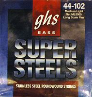 GHS ML5000 Струны для бас-гитары; (44-63-80-102); круглая обмотка; нержавеющая сталь с покрытием