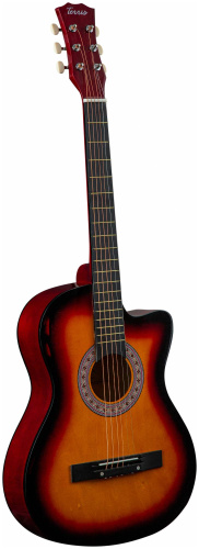 TERRIS TF-3802С SB акустическая фолк гитара, цвет: санберст фото 2