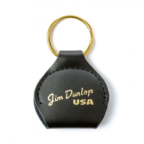Dunlop Picker's Pouch 5200SI чехол-брелок для медиаторов, золотое лого, кожа, черный