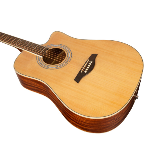 ROCKDALE Aurora D6 Gloss C NAT акустическая гитара дредноут с вырезом, цвет натуральный, глянцевое покрытие фото 3