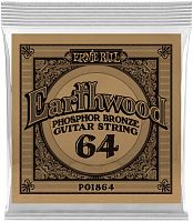 Ernie Ball 1864 струна одиночная для акустической гитары Серия Earthwood Калибр: 64 Сердцевина: