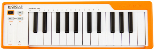 Arturia Microlab Orange USB MIDI мини-клавиатура, 25 клавиш, цвет оранжевый фото 2