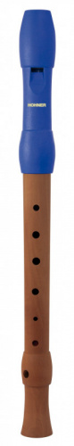 HOHNER B95852 Блокфлейта сопрано, немецкая система, 2 части, корпус дерево, мундштук пластик синий