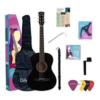 DAVINCI DF-50A BK PACK набор гитариста: акустика, чехол, медиатор, вертушка, ремень, капо, струны