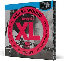 D'Addario EXL157 струны для электрогитары, никель, Baritone Medium, 14-68