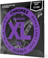 D'ADDARIO ECG24-7 стр. для 7 стр. эл.гит., Jazz Light, 11-65, хром