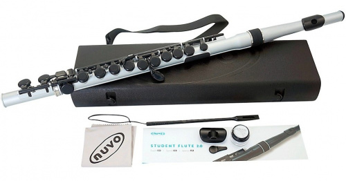 NUVO Student Flute Silver/Black флейта, студенческая модель, материал пластик, цвет серебристый/черный, в комплек
