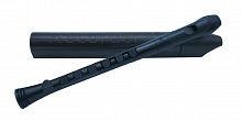 NUVO Recorder+ Black/Black with hard case блок-флейта сопрано, строй С, барочная система, накладка на клапана, материал АБС пластик, цвет чёрный, жест
