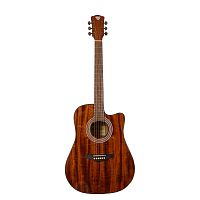 ROCKDALE Aurora D6 Gloss C All-Mahogany акустическая гитара дредноут с вырезом, цвет натуральный, глянцевое покрытие