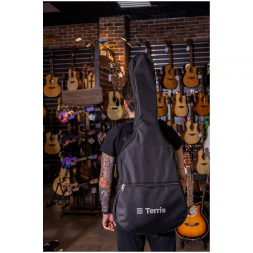TERRIS TGB-A-01BK чехол для акустической гитары, без утепления, 2 наплечных ремня, цвет черный фото 3