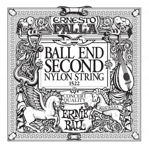 Ernie Ball 1522 2я струна для классической гитары. Черный нейлон, шарик, калибр .032