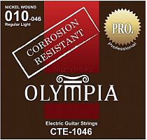 Olympia CTE 1046 Струны для электрогитары, Coated Nickel Wound, 10-46
