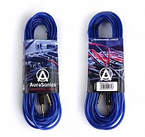 AuraSonics J63J63-10TBU гитарный кабель Jack TS 6.3мм Jack TS 6.3мм 10м, прозрачный синий