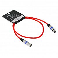Invotone ACM1101R Микрофонный кабель, XLR F — XLR M длина 1 м (красный)